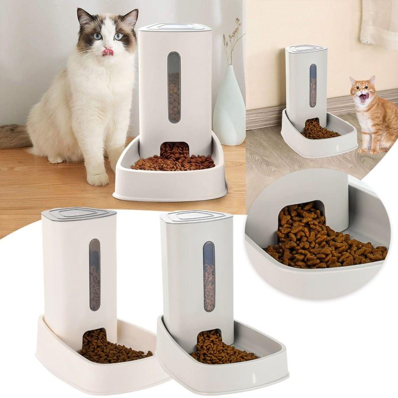 Automatic Cat and Dog Feeder and Water Dispenser Set | Indoor Pet Feeding System, Non-Automatic, Large Capacity for Dogs and Cats, Uncharged Power Mode, Without Battery