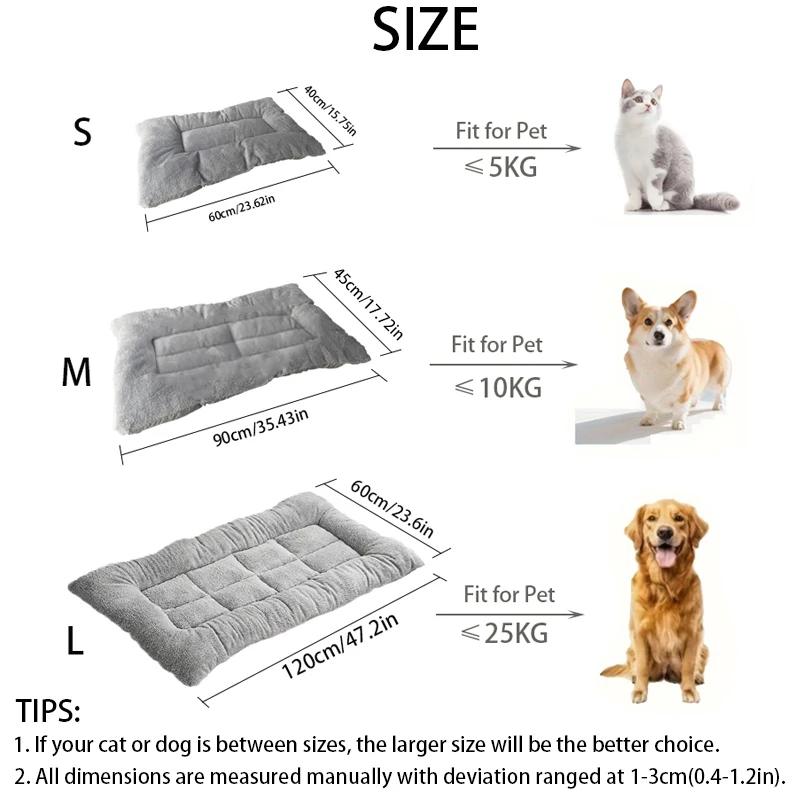 Large Size Dog Bed Mat | Winter Use, Keep Warm, Double-sided, Polyester Fiber Fill, Stress-relieving for Golden Retrievers