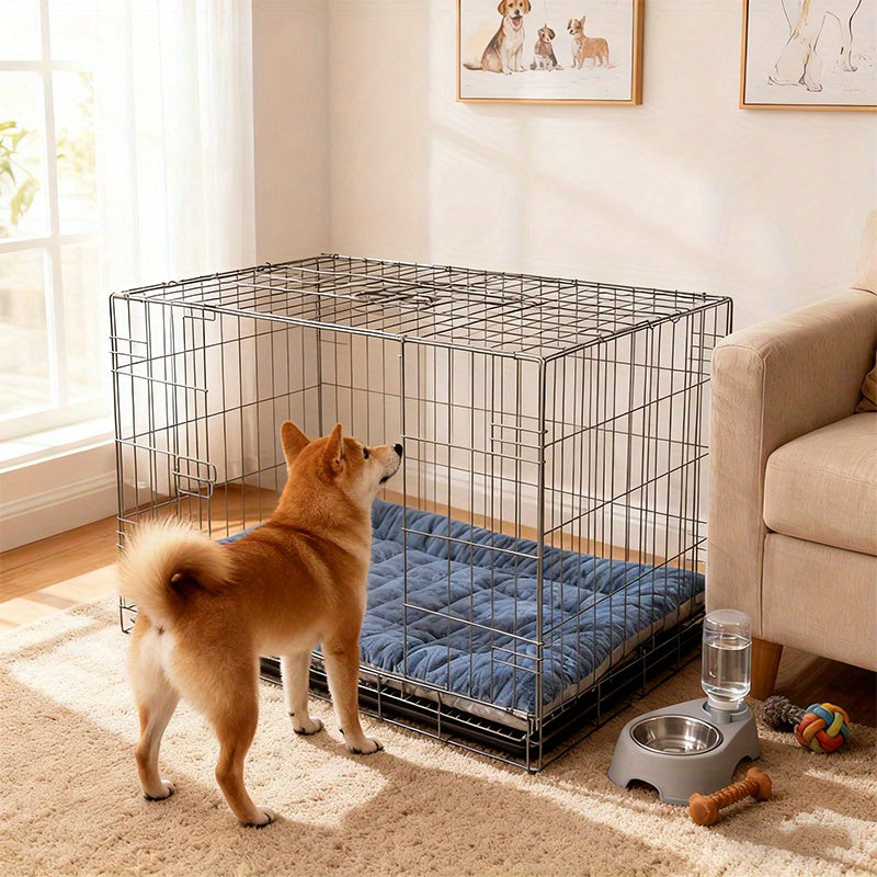 Cozy Dog Bed Mat Soft Velvet Dog Cage Mat | High-Quality Dog Bed Mat, Large Size 120x60cm, Thickened Padded Filling, Warm & Cozy for Winter, Suitable for Medium to Large Dogs, Fits Breeds L