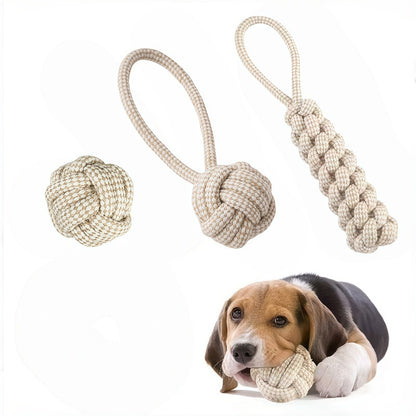 Three-piece Dog Knot Toy | Interactive Molar Chew Toy for Small, Medium, and Large Dogs, Easy to Clean, Training and Entertainment, Polyester Blend