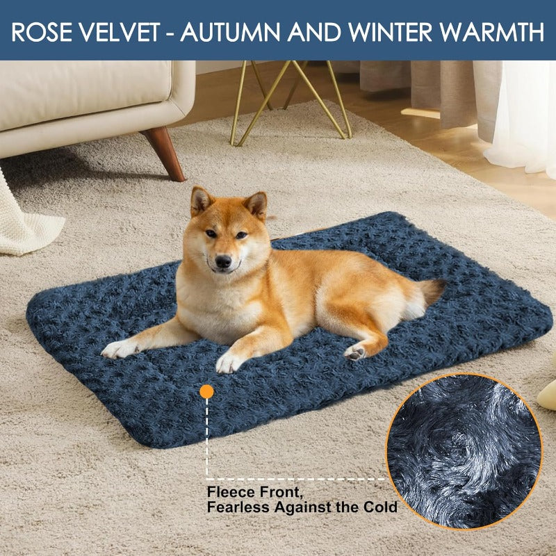 4pcs Orthopedic Dog Bed Compatible for Crate - Large\medium\small Size Plush Washable Kennel Mat with Non-Slip Bottom, Orthopedic for all-Season Use, Cozy\Travel Crate Pad for Dogs (Fits Kennels, Easy Clean)