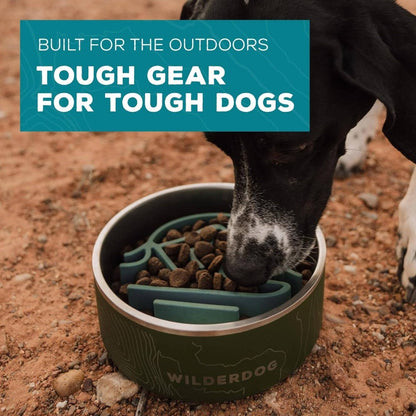 Slow Feeder Bowl | Non-Slip Iron Dish for Fast-Eating Dogs | Promotes Healthy Digestion | Mealtime Enrichment | Adventure-Ready, Top Rack Dishwasher Safe | Fits Bowls with a 7+ Inch Diameter