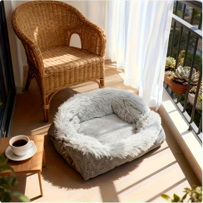1pc Dual-Use Cat Bed & Small Dog House - Thick Plush All-Season Cozy Kennel\Nest, Warm Winter Bedding for Cats\Dogs, Soft Cushion for Living Room, Balcony, Bedroom
