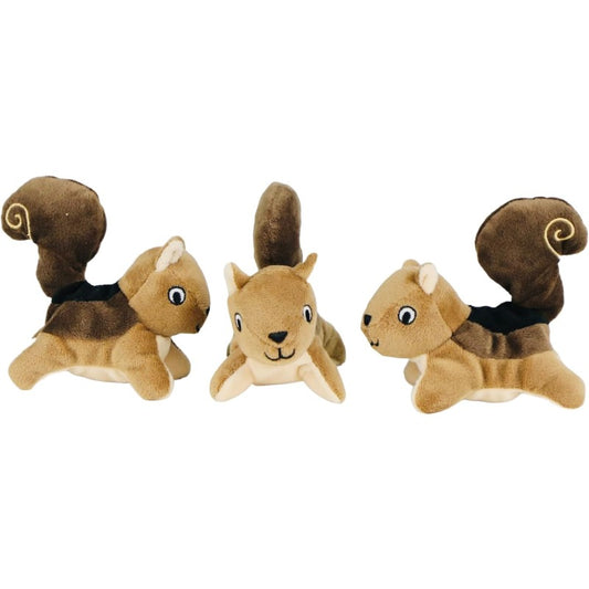 Hide and Seek Dog Toy with Squeaky Plush Animals & Tree House Burrow - Interactive Hide-N-Squeak Stuffed Animal for Small Dogs, Replacement Squirrel\Forest Creatures, Suitable for Puppies & all Breed Sizes