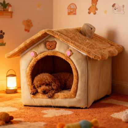 A Dog House Suitable for All Four Seasons. A Comfortable And Soft Dog Bed. Features a Built-In Thick Velvet Cushion. Suitable for Various Scenarios. Removable for Easy Cleaning. A Pet Bed That Can Be Used for Both Dogs And Cats