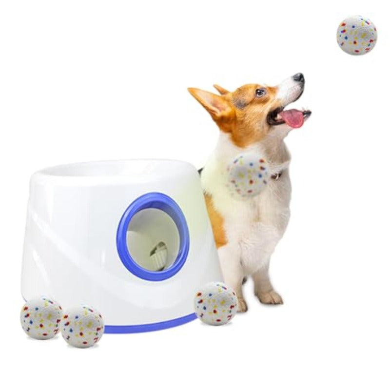 Automatic Launcher for Dogs, Featuring Three Adjustable Distance Settings for Indoor And Outdoor Use, Comes with Three 2.3-Inch Balls, Suitable for Small to Medium-Sized Dogs, Without Battery