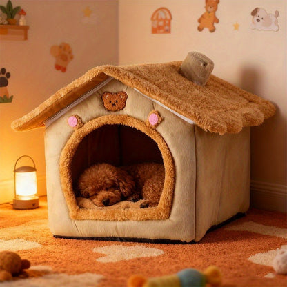 A Dog House Suitable for All Four Seasons. A Comfortable And Soft Dog Bed. Features a Built-In Thick Velvet Cushion. Suitable for Various Scenarios. Removable for Easy Cleaning. A Pet Bed That Can Be Used for Both Dogs And Cats