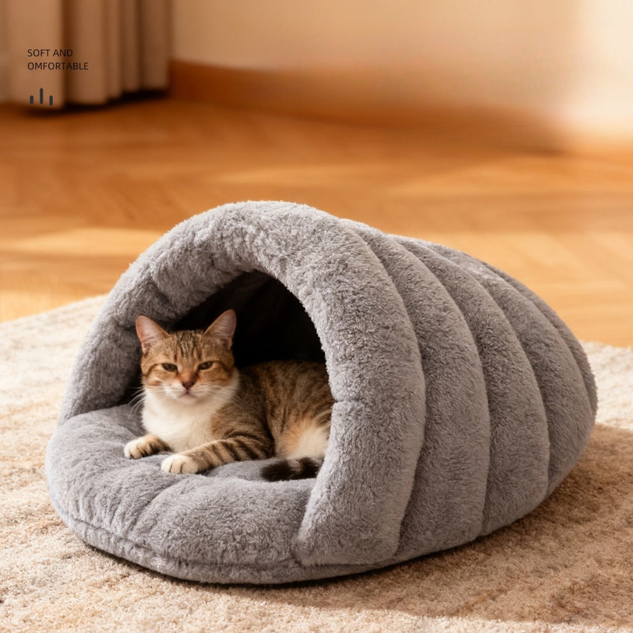 Autumn and Winter Semi-Enclosed Pumpkin Cat House Dog House, Warm Thickened Pet House Dog Bed, Suitable for Pets Under 8.82LB