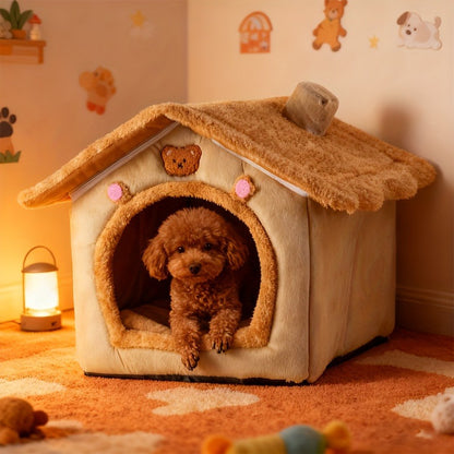 A Dog House Suitable for All Four Seasons. A Comfortable And Soft Dog Bed. Features a Built-In Thick Velvet Cushion. Suitable for Various Scenarios. Removable for Easy Cleaning. A Pet Bed That Can Be Used for Both Dogs And Cats