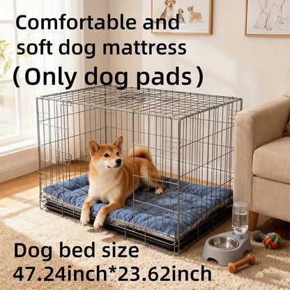 Cozy Dog Bed Mat Soft Velvet Dog Cage Mat | High-Quality Dog Bed Mat, Large Size 120x60cm, Thickened Padded Filling, Warm & Cozy for Winter, Suitable for Medium to Large Dogs, Fits Breeds L