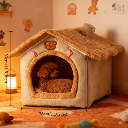 A Dog House Suitable for All Four Seasons. A Comfortable And Soft Dog Bed. Features a Built-In Thick Velvet Cushion. Suitable for Various Scenarios. Removable for Easy Cleaning. A Pet Bed That Can Be Used for Both Dogs And Cats