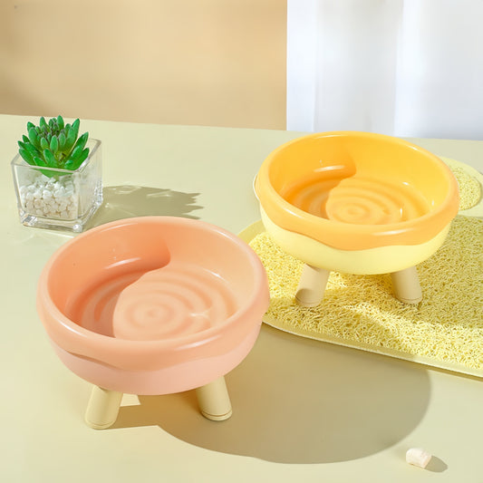 Raised Pet Bowl Designed to Protect The Neck, Featuring a Donut Shape for Serving Food And Water to Both Cats And Dogs