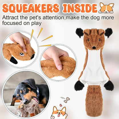 20pcs Bulk No Stuffing Dog Toys Suitable for Aggressive Chewers, Crinkle Teething Chew Plush Chewable Toys with Squeaker for Puppies & Dogs, Chewable Gifts for Small Medium Large Breeds, 20 Styles