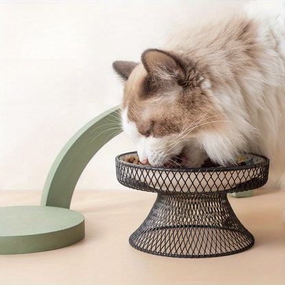 2pcs set: 1 high-neck bowl+ 1 bowl, Bohemian style pet feeding bowl
