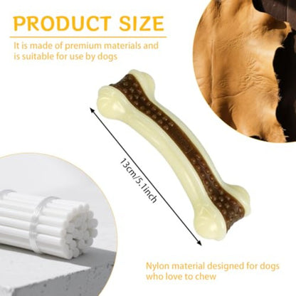 10 Pcs Tough Dog Chew Toys 5. 1 x 2 Inch Nylon Beef Flavor Bones for Aggressive Chewers Suitable for Large Medium Small Breed Dogs and Puppies
