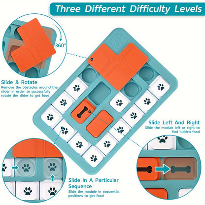 Dog Puzzle Toys, Interactive Treat Puzzle Dog Toy for IQ Training & Mental Stimulating, Treat Puzzle Dispensing with Squeaky Design for Large Medium Small Smart Dogs
