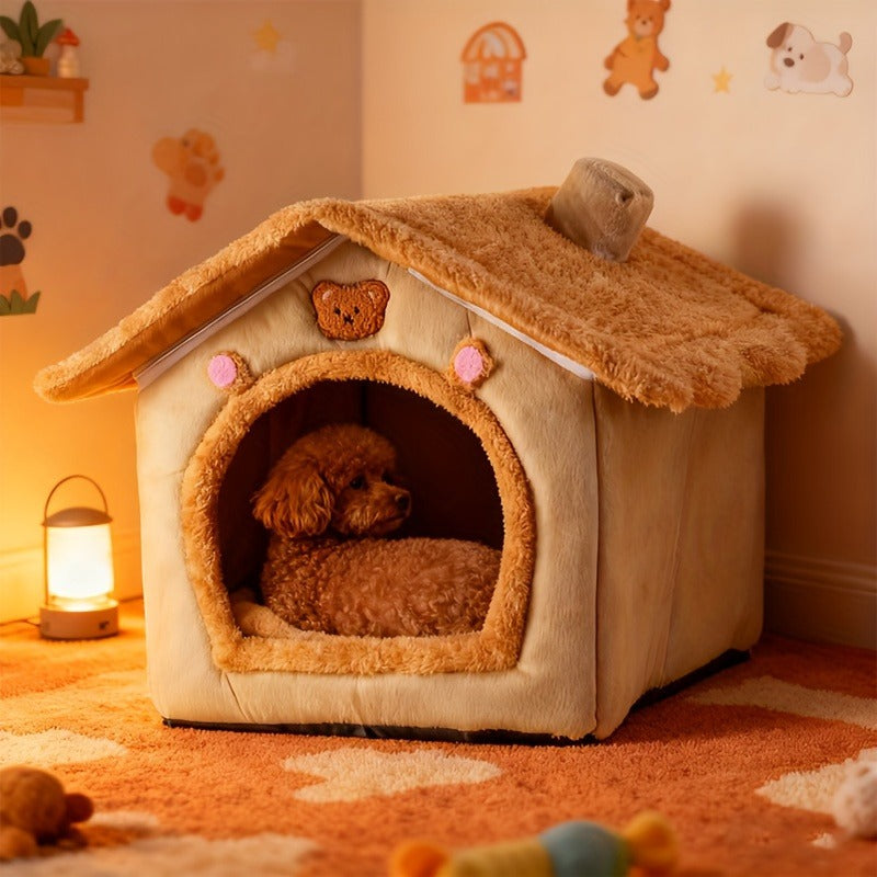 A Dog House Suitable for All Four Seasons. A Comfortable And Soft Dog Bed. Features a Built-In Thick Velvet Cushion. Suitable for Various Scenarios. Removable for Easy Cleaning. A Pet Bed That Can Be Used for Both Dogs And Cats