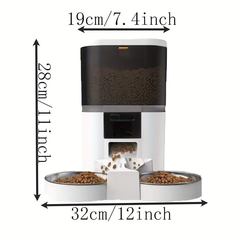 4L Pet Feeder • Large Capacity Smart Pet Feeder with Dog Automatic Food Dispenser • Timing Single\Double Bowl Automatic Smart Pet Cat Food Dispenser • Remote Control APP Control Cat and Dog Pet Feeder • Easy Disassembly • No 5V 2A Plug