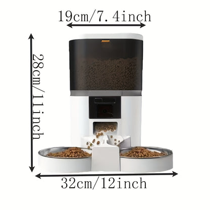 4L Pet Feeder • Large Capacity Smart Pet Feeder with Dog Automatic Food Dispenser • Timing Single\Double Bowl Automatic Smart Pet Cat Food Dispenser • Remote Control APP Control Cat and Dog Pet Feeder • Easy Disassembly • No 5V 2A Plug