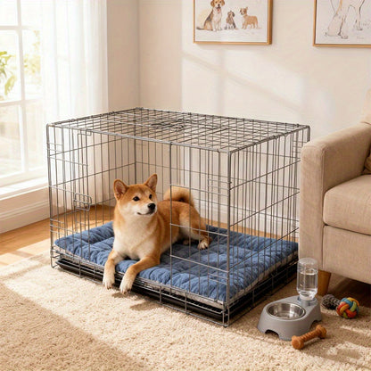 Cozy Dog Bed Mat Soft Velvet Dog Cage Mat | High-Quality Dog Bed Mat, Large Size 120x60cm, Thickened Padded Filling, Warm & Cozy for Winter, Suitable for Medium to Large Dogs, Fits Breeds L