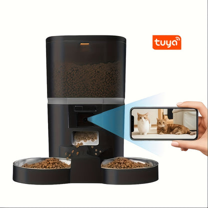 4L Pet Feeder • Large Capacity Smart Pet Feeder with Dog Automatic Food Dispenser • Timing Single\Double Bowl Automatic Smart Pet Cat Food Dispenser • Remote Control APP Control Cat and Dog Pet Feeder • Easy Disassembly • No 5V 2A Plug