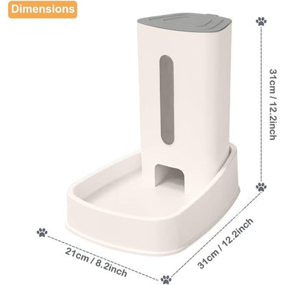 Automatic Cat and Dog Feeder and Water Dispenser Set | Indoor Pet Feeding System, Non-Automatic, Large Capacity for Dogs and Cats, Uncharged Power Mode, Without Battery