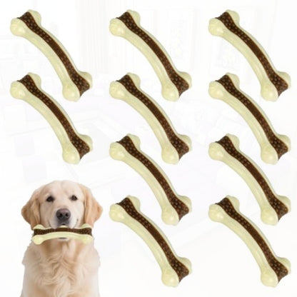 10 Pcs Tough Dog Chew Toys 5. 1 x 2 Inch Nylon Beef Flavor Bones for Aggressive Chewers Suitable for Large Medium Small Breed Dogs and Puppies