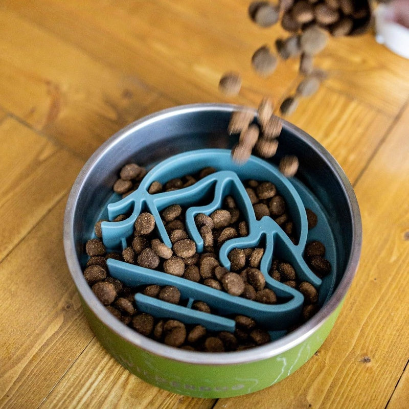 Slow Feeder Bowl | Non-Slip Iron Dish for Fast-Eating Dogs | Promotes Healthy Digestion | Mealtime Enrichment | Adventure-Ready, Top Rack Dishwasher Safe | Fits Bowls with a 7+ Inch Diameter
