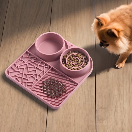 A Silicone Slow Feeder, a Multifunctional Slow Bowl for And Water, Portable Non-Slip Bowls for Cats And Dogs