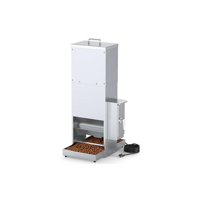 Chipak 9.25gal Automatic Dog Feeder for Two Large Dogs | Stainless Steel Pet Dispenser with Timer and Programmable Feeding Schedule, Dual Tray, Without Battery