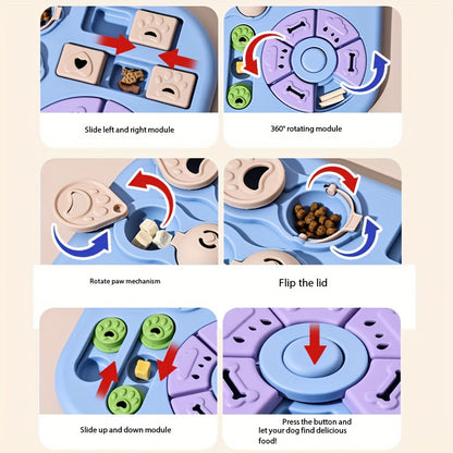 Interactive Dog Puzzle Ball Toy with Treat Dispenser & Slow Feeder Bowl - Non-Slip Durable PP Slow Feeding Dog Chew for Mental Stimulation, Training, Solo Play - Washable Pet Entertainment for Puppies and Dogs