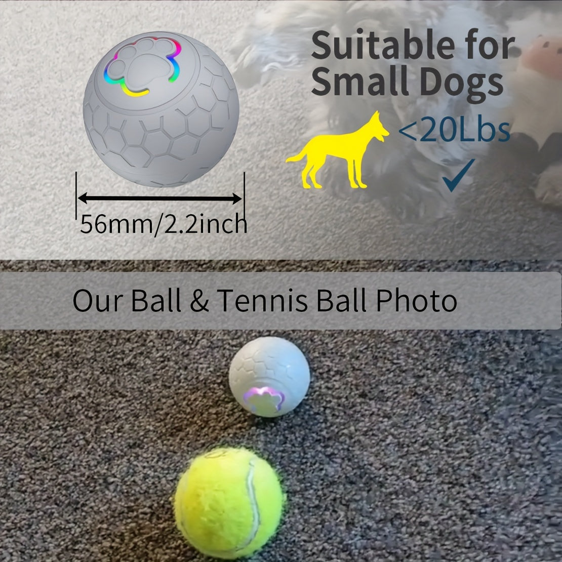 Pet Dog Toy Ball, Bouncy Ball, Smart Mode, Rechargeable Dog Toy Ball