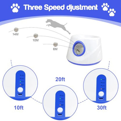 Automatic Launcher for Dogs, Featuring Three Adjustable Distance Settings for Indoor And Outdoor Use, Comes with Three 2.3-Inch Balls, Suitable for Small to Medium-Sized Dogs, Without Battery