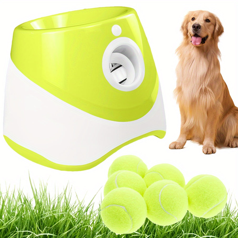 Interactive Dog Ball Launcher Toy - Durable Plastic, Space-Saving Design for All Breeds, Ideal for Garden & Lawn Play, No Batteries Needed, Dog Toys