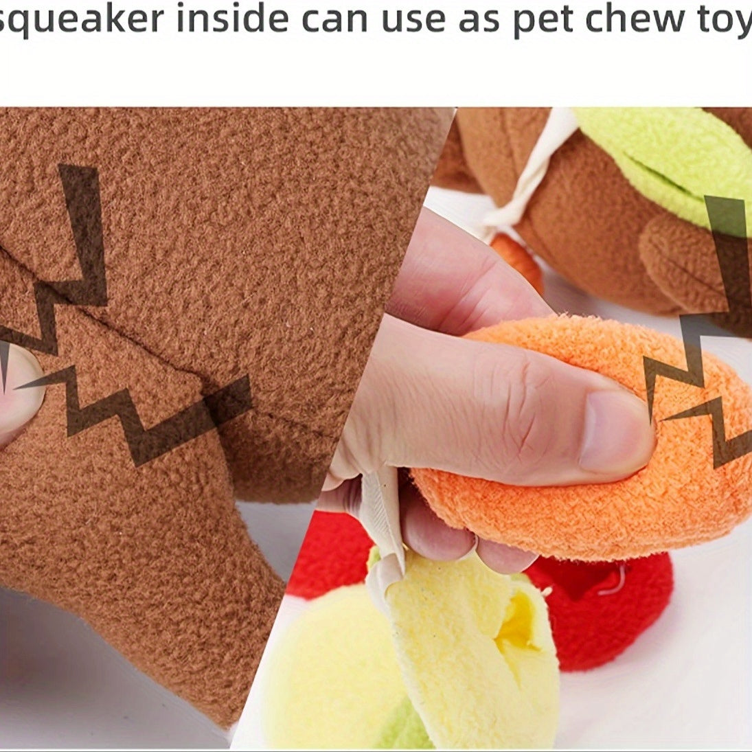 Plush Dog Toys, Roast Turkey Pet Toys Pet Hiding Food Interactive Dog Toys Dog Nose Work Foraging Skills