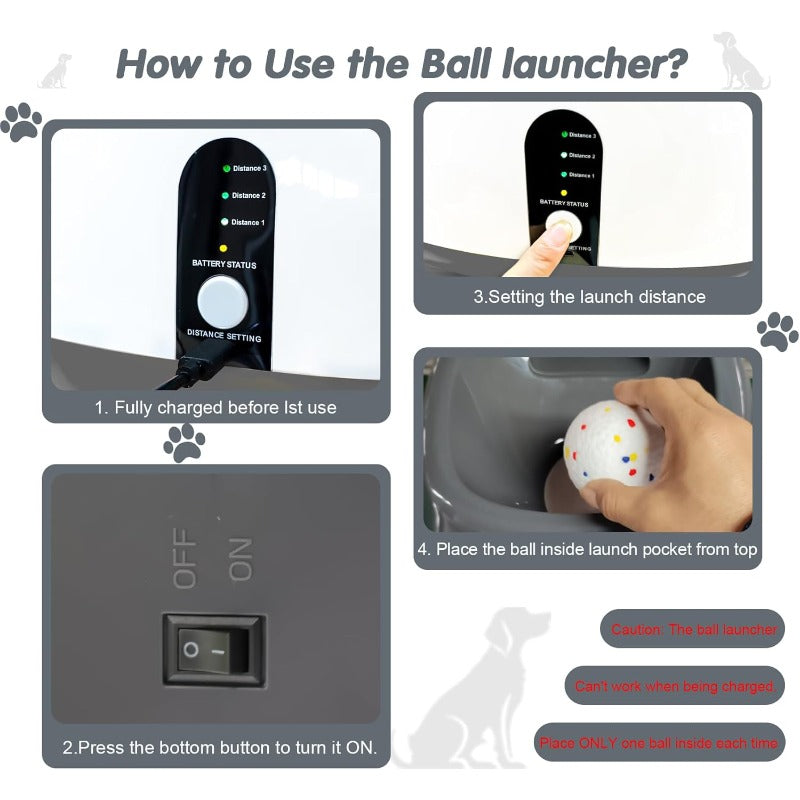 Automatic Dog Ball Launcher with Remote Control - Upgraded Interactive Automatic Ball Thrower for Medium & Large Dogs, 29ft\79ft Range, 3 Speed Settings, Battery-Powered (Batteries Not Included) - Includes 5 ETPU Balls