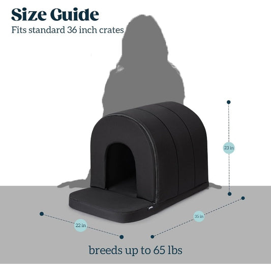 Dog House with Cooling EggCrate Foam & Waterproof Design - Spacious Indoor\Outdoor Pet Shelter for Large Breeds, Machine Washable, Fits 36-Inch Crate