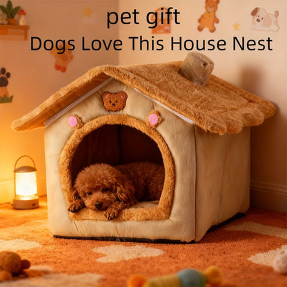A Dog House Suitable for All Four Seasons. A Comfortable And Soft Dog Bed. Features a Built-In Thick Velvet Cushion. Suitable for Various Scenarios. Removable for Easy Cleaning. A Pet Bed That Can Be Used for Both Dogs And Cats