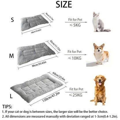 Large Size Dog Bed Mat | Winter Use, Keep Warm, Double-sided, Polyester Fiber Fill, Stress-relieving for Golden Retrievers