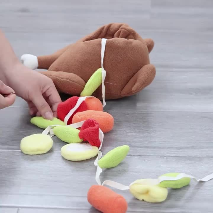 Plush Dog Toys, Roast Turkey Pet Toys Pet Hiding Food Interactive Dog Toys Dog Nose Work Foraging Skills