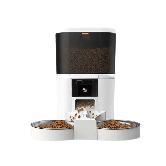 4L Pet Feeder • Large Capacity Smart Pet Feeder with Dog Automatic Food Dispenser • Timing Single\Double Bowl Automatic Smart Pet Cat Food Dispenser • Remote Control APP Control Cat and Dog Pet Feeder • Easy Disassembly • No 5V 2A Plug