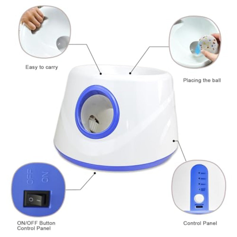 Automatic Launcher for Dogs, Featuring Three Adjustable Distance Settings for Indoor And Outdoor Use, Comes with Three 2.3-Inch Balls, Suitable for Small to Medium-Sized Dogs, Without Battery