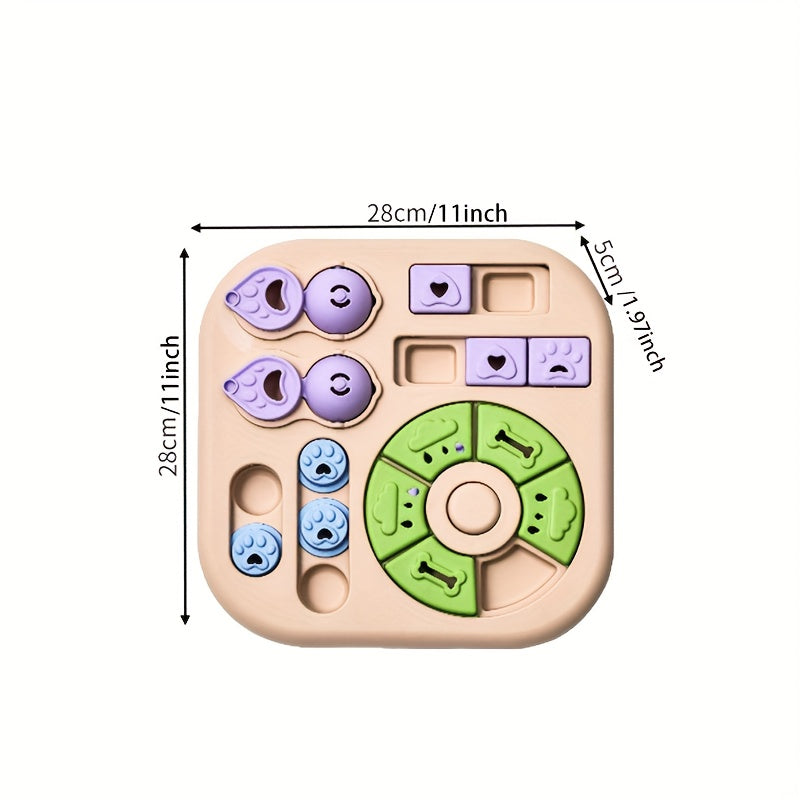 Interactive Dog Puzzle Ball Toy with Treat Dispenser & Slow Feeder Bowl - Non-Slip Durable PP Slow Feeding Dog Chew for Mental Stimulation, Training, Solo Play - Washable Pet Entertainment for Puppies and Dogs