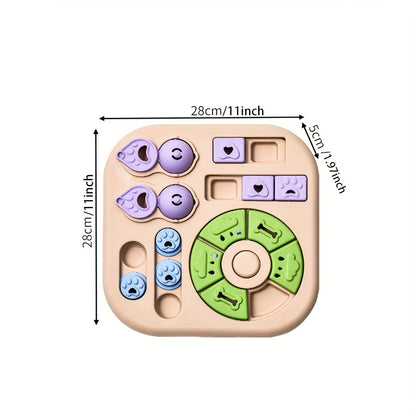 Interactive Dog Puzzle Ball Toy with Treat Dispenser & Slow Feeder Bowl - Non-Slip Durable PP Slow Feeding Dog Chew for Mental Stimulation, Training, Solo Play - Washable Pet Entertainment for Puppies and Dogs